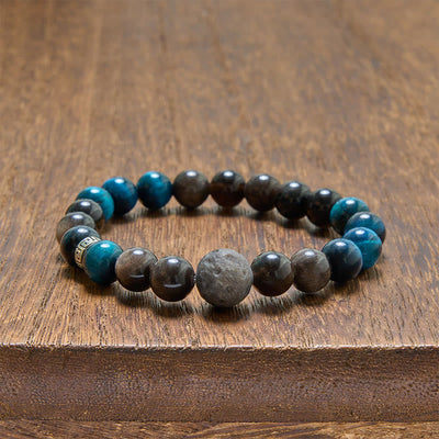 Buddha Stones Blue Tiger Eye Silver Sheen Obsidian Positive Bracelet - image 11