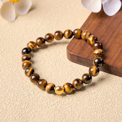 Buddha Stones Tiger Eye Cat Head Copper Strength Bracelet - image 4