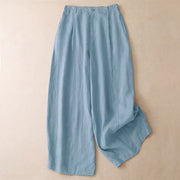 Foviel Frühling Sommer Casual Minimalist einfarbig Zipper Design Cropped Hose Damen weites Bein Hose mit Taschen