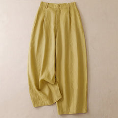 Buddha Stones Spring Summer Casual Minimalist Solid Zipper Design Cropped Pants Women's Wide Leg Pants With Pockets - Khaki - US8-10, UK/AU12-14, EU40-42 (2XL) - image 0