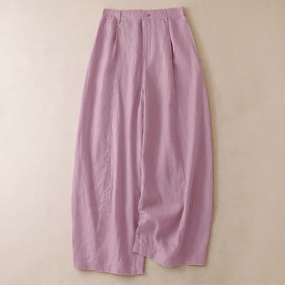 Buddha Stones Spring Summer Casual Minimalist Solid Zipper Design Cropped Pants Women's Wide Leg Pants With Pockets - LightPink - US8-10, UK/AU12-14, EU40-42 (2XL) - image 27