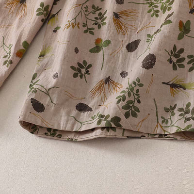 Buddha Stones Spring Summer Casual Boho Drawstring Floral Leaves Cropped Pants Women's Harem Pants With Pockets - image 5