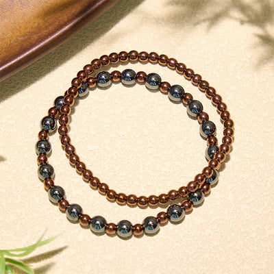 FREE Today: Grounding and Powerful 2-Piece Set Hematite Minimalist Round Bead Bracelet - image 2