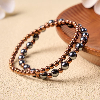 FREE Today: Grounding and Powerful 2-Piece Set Hematite Minimalist Round Bead Bracelet - image 3