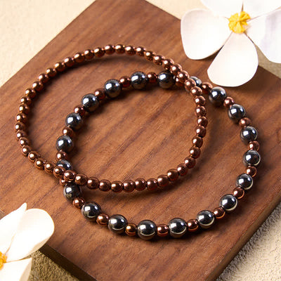 FREE Today: Grounding and Powerful 2-Piece Set Hematite Minimalist Round Bead Bracelet - image 1