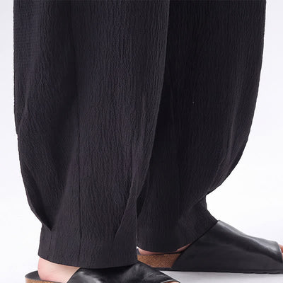 Buddha Stones 2Pcs Spring Tang Style Three-Quarter Sleeve Frog Button Solid Shirt Pants Men's Meditation Cloth With Pocket - image 8