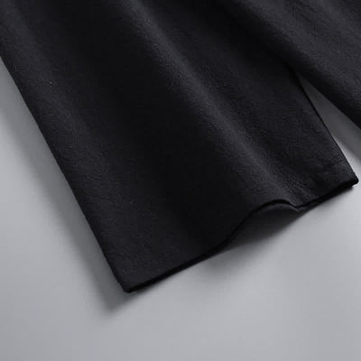 Buddha Stones 2Pcs Spring Fall Casual Drawstring Solid Ramie Long Sleeve Shirt Pants Men's Meditation Cloth With Pockets - image 17