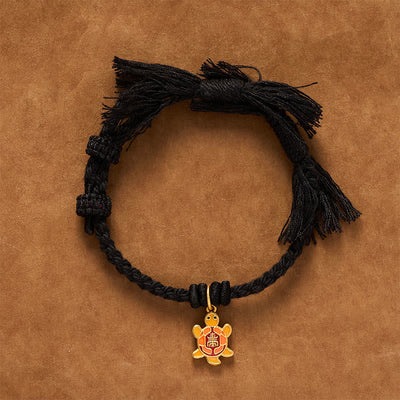 Buddha Stones Turtle Charm Gold Plated Copper Red String Balance Tibet Bracelet - image 20