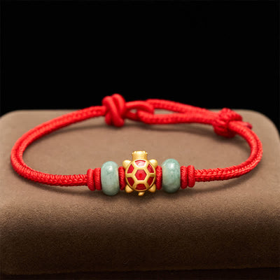 Buddha Stones Turtle Copper Red String Hand-Woven Prosperity Bracelet - image 11
