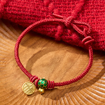 Buddha Stones Fu Character Turtle Red String Fortune Bracelet - image 3