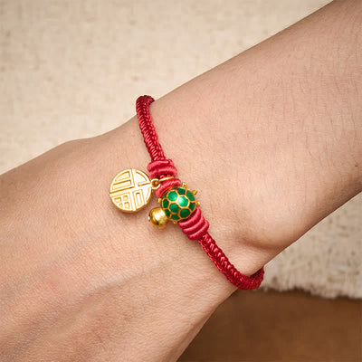 Buddha Stones Fu Character Turtle Red String Fortune Bracelet - image 6