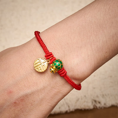 Buddha Stones Fu Character Turtle Red String Fortune Bracelet - image 17