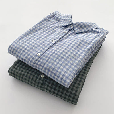 Buddha Stones Spring Fall Casual Vintage Button-Up Plaid Pattern Women's Long Sleeve Shirts - image 19