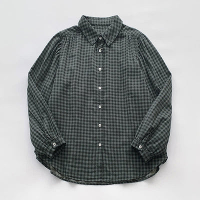 Buddha Stones Spring Fall Casual Vintage Button-Up Plaid Pattern Women's Long Sleeve Shirts - image 12