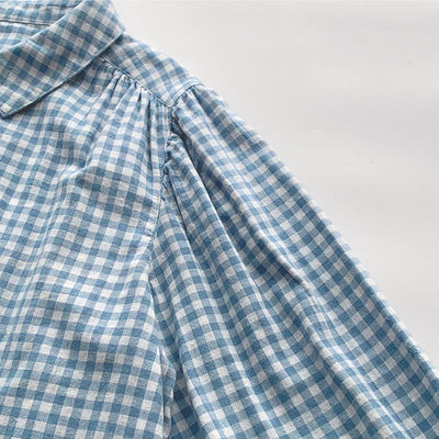 Buddha Stones Spring Fall Casual Vintage Button-Up Plaid Pattern Women's Long Sleeve Shirts - image 6