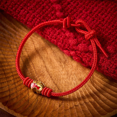 Buddha Stones Red Elephant Red String Lucky Protection Bracelet - image 11