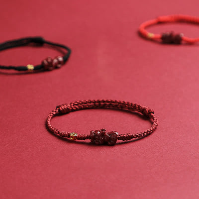 Buddha Stones Cinnabar Pi Xiu 925 Sterling Silver Chinese Coin Wealth Red String Adjustable Bracelet - image 9