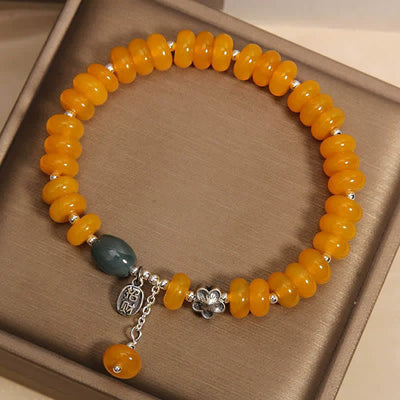 Buddha Stones Yellow Agate Green Agate Prosperity Charm Bracelet - image 3