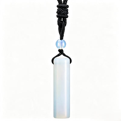 Buddha Stones Various Crystal Rose Quartz Green Aventurine Amethyst Cylinder Healing Necklace Pendant - Opal(Synthetic) - image 16