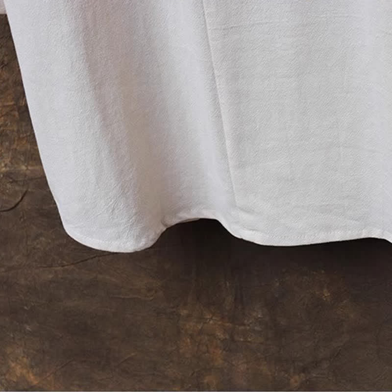 Buddha Stones 2Pcs Spring Summer Tang Style Mandarin Collar Shirt Pants Embroidery Solid Cotton Men's Meditation Cloth - image 11