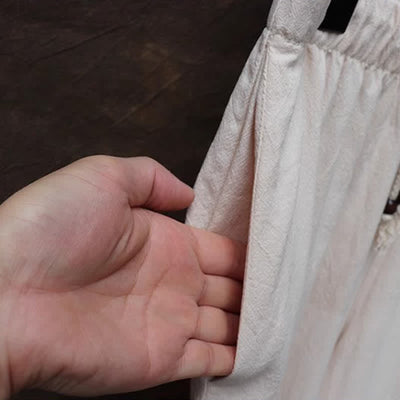 Buddha Stones 2Pcs Spring Summer Tang Style Mandarin Collar Shirt Pants Embroidery Solid Cotton Men's Meditation Cloth - image 14