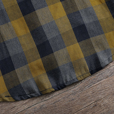 Buddha Stones Fall Casual Vintage Button-Up Drawstring Plaid Women's Hoodies With Pocket - image 6
