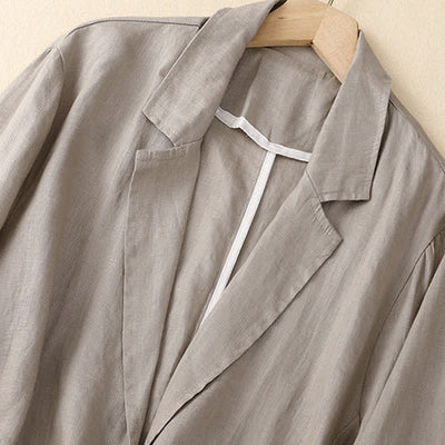 Buddha Stones Spring Summer Casual Minimalist Patch Pocket Solid Women's Three-Quarter Sleeve Shirts With Pocket - image 14
