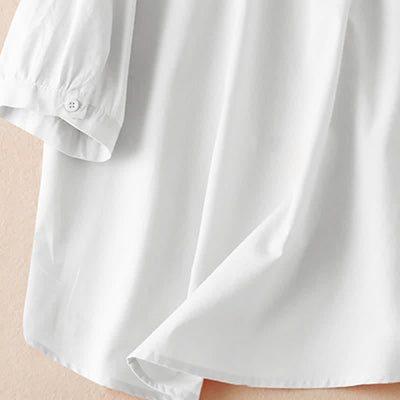 Buddha Stones Summer Classic Simple Button-Up Solid Women's Short Sleeve Shirts - image 19
