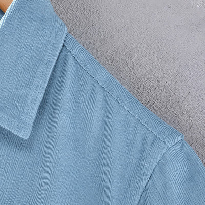 Buddha Stones Fall Winter Casual Patch Pocket Solid Cotton Men's Long Sleeve Shirts With Pocket - image 10