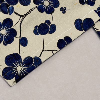 Buddha Stones Pure Cotton Indigo Blossom Pattern Women's Elastic Waist Pants With Pockets - image 1