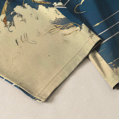 Buddha Stones Pure Cotton Golden Dragon Wave Pattern Drawstring Men's Tapered Pants With Pockets - image 5