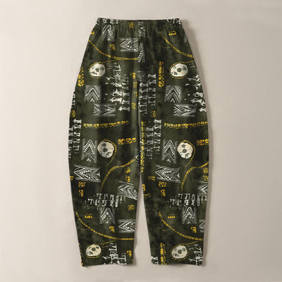 Buddha Stones Pure Cotton Boho Geometric Medallion Pattern Drawstring Men's Tapered Pants With Pockets - image 10