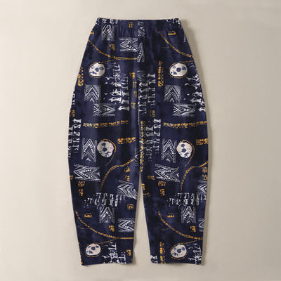 Buddha Stones Pure Cotton Boho Geometric Medallion Pattern Drawstring Men's Tapered Pants With Pockets - image 14