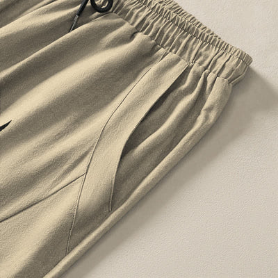 Buddha Stones Pure Cotton Tribal Sun Pattern Drawstring Men's Tapered Pants With Pockets - image 4