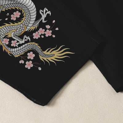 Buddha Stones Pure Cotton Tiger Dragon Pattern Drawstring Men's Tapered Pants With Pockets - image 5