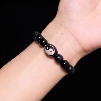 Buddha Stones Black Onyx Yin Yang Beads Harmony Bracelet - image 4