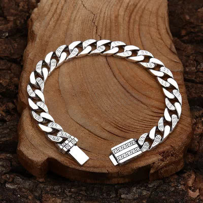 Buddha Stones Copper Protection Vintage Greek Key Link Bracelet - image 2