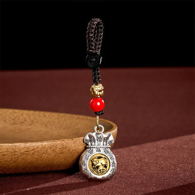 Buddha Stones Braided Chinese Zodiac Fu Character Fortune Keychains - Pig - image 29