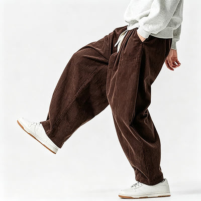 Buddha Stones Fall Winter Casual Vintage Drawstring Solid Ankle Pants Men's Tapered Pants With Pocket - image 5