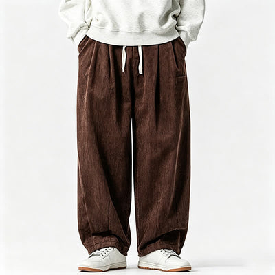 Buddha Stones Fall Winter Casual Vintage Drawstring Solid Ankle Pants Men's Tapered Pants With Pocket - image 1