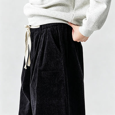 Buddha Stones Fall Winter Casual Vintage Drawstring Solid Ankle Pants Men's Tapered Pants With Pocket - image 21