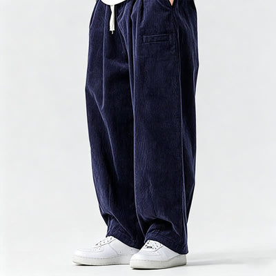 Buddha Stones Fall Winter Casual Vintage Drawstring Solid Ankle Pants Men's Tapered Pants With Pocket - image 9