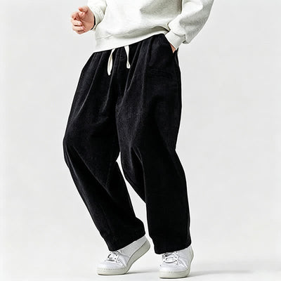 Buddha Stones Fall Winter Casual Vintage Drawstring Solid Ankle Pants Men's Tapered Pants With Pocket - image 17