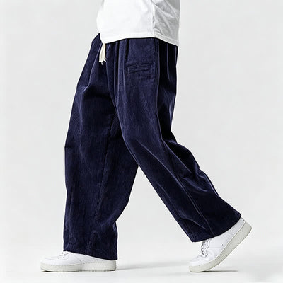 Buddha Stones Fall Winter Casual Vintage Drawstring Solid Ankle Pants Men's Tapered Pants With Pocket - image 10