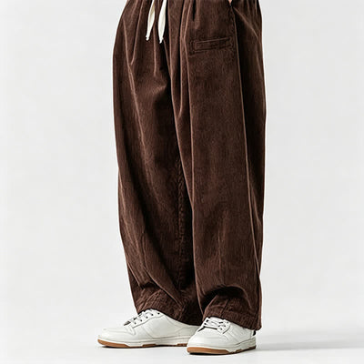 Buddha Stones Fall Winter Casual Vintage Drawstring Solid Ankle Pants Men's Tapered Pants With Pocket - image 3