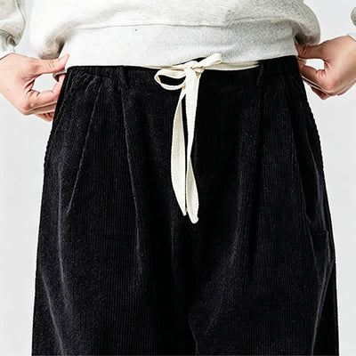 Buddha Stones Fall Winter Casual Vintage Drawstring Solid Ankle Pants Men's Tapered Pants With Pocket - image 20