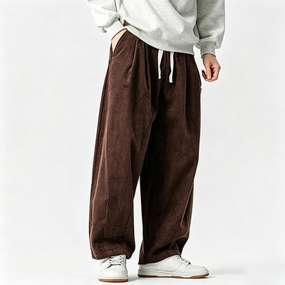 Buddha Stones Fall Winter Casual Vintage Drawstring Solid Ankle Pants Men's Tapered Pants With Pocket - image 2
