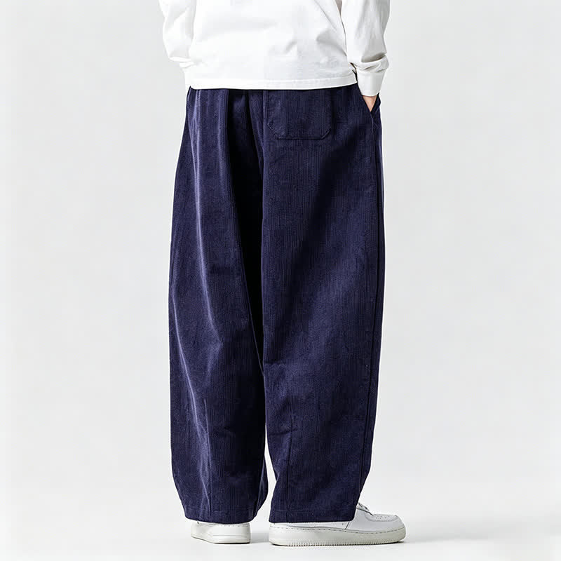 Buddha Stones Fall Winter Casual Vintage Drawstring Solid Ankle Pants Men's Tapered Pants With Pocket - image 13