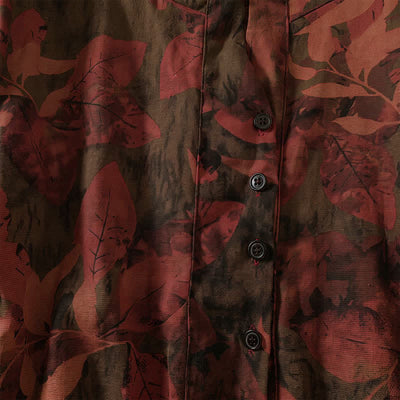 Buddha Stones Fall Elegant Vintage Button-Up Floral Women's Long Sleeve Dress With Pockets - image 12