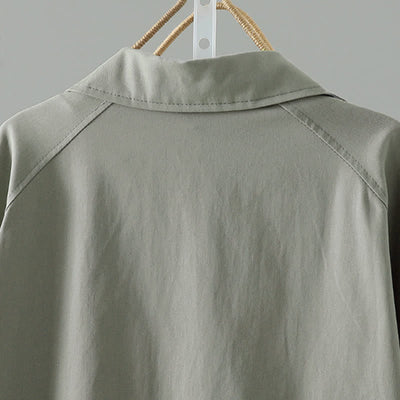 Buddha Stones Spring Fall Casual Minimalist Button-Up Solid Women's Coat With Pocket - image 3